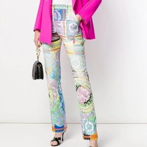 NWT Versace Technicolor Baroque Print Jeans